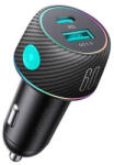 JOYROOM Incarcator auto, 1 x USB, 1 x USB-C, 60W, incarcare rapida, negru