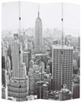 vidaXL Paravan cameră pliabil, 160x180 cm, New York pe zi, alb/negru (245858)