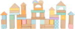 Legler Cuburi de Construit din Lemn, Pastel, Set 50 de piese, small foot (LE11722)