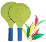 Merco Rachete de badminton din lemn Battledore verzi Racheta badminton