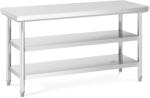Royal Catering Rozsdamentes acél asztal - ECO - 150 x 60 cm - 600 kg - közbenső polc - Royal Catering (RCWT-150X60-3L-E)