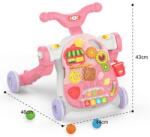 Manyuk Toys 2 az 1-ben járássegítő és foglalkoztató asztal - Pink (HE0815) - jatekbolt