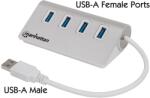 Manhattan 163767 USB 3.0 Hub - 4 Port Alumínium (163767)