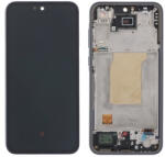 Samsung A356 Galaxy A35 előlap keret, lcd kijelző és érintőpanel, sötétkék, navy blue (Same size OLED)