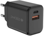 Dviced - Hálózati Töltő 35W Gan - 1XUSB-A + 1X USB-C - Fekete (DV221007)
