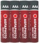 AgfaPhoto Elem, AAA, 4 db, féltartós (szén-cink), zsugor, AGFAPHOTO "Heavy Duty" (4 db) (AGHDAAA4)