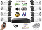Monitorrs Security - AI IP Aktív kamerarendszer 8 kamerával 5 mpix WTube - 6079K8