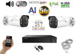 Monitorrs Security - AI IP Aktív kamerarendszer 2 kamerával 5 mpix WTube - 6079K2