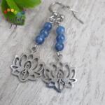 Kristály Jóga Shop Kianit 4 mm-es ásvány fülbevaló, nemesacél medállal