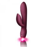 Rocks-Off Vibrator Iepuras Climaximum Spirit, 10+10 Moduri Vibratii, Silicon, USB, LED Light, Burgundy, 18 cm Vibrator