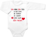 Baby Nellys Body cu mânecă lungă Always love, Baby Nellys, alb