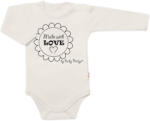 Baby Nellys Body maneca lunga Made with love, Baby Nellys, bej