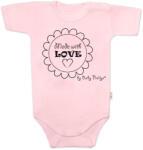 Baby Nellys Body cu maneca scurta Made with love, Baby Nellys, roz