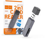 hoco. HB45 2in1 SD/microSD USB mermóriakártya-olvasó - fekete/szürke - nextelshop