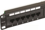 Excel Cat. 5E UTP 24 portos patchpanel, 1U, fekete EXCEL 100-726 (exc_pp_Cat5eUTP_24p)