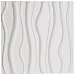 Dollcini 3D mintás PVC falpanel - modern geometrikus textúrájú dekorációs panel nappaliba, hálószobába, irodába - 50 x 50 cm - Soft Wave Panel - 4 DB (443351)