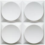 Dollcini 3D mintás PVC falpanel - modern geometrikus textúrájú dekorációs panel nappaliba, hálószobába, irodába - 50 x 50 cm - Sphere Quadra Panel - 4 DB (443371)