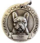  Francia bulldog gravírozható biléta nyakörvre, Ezüst