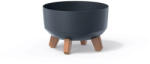 Prosperplast Ghiveci de flori GRACIA LOW ECO WOOD 23, 5 cm antracit