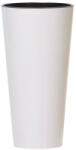 Prosperplast Ghiveci TUBUS SLIM + depozit alb lucios 15cm