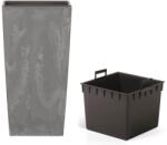 Prosperplast Ghiveci cu inserție URBI SQUARE BETON EFFECT marengo 32, 5 cm