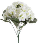 Valex Decor Muskátli selyemvirág csokor, 5 ágú, magasság: 33cm - Fehér (AF134-01)