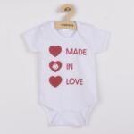 New Baby Body cu imprimeu New Baby MADE IN LOVE, mărime 86 (12-18lr)