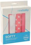 New Baby Scutece din bumbac New Baby Softy cu imprimare 70 x 70 cm 4 buc roz-alb