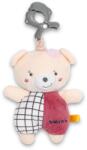 Baby Mix Jucărie de pluş pentru copii cu mecanism de joc şi clip Baby Mix Ursuleţ roz