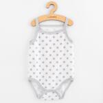 NEW BABY Body pentru bebeluși fără mâneci New Baby Classic II cu stele gri pentru fetițe, mărime 86 (12-18lr)