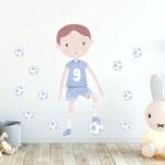 BAYO Autocolant de perete Fotbalist albastru