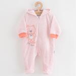 NEW BABY Costum de catifea pentru sugari cu glugă New Baby Sweetheart roz, mărime 74 (6-9lr)