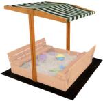 Baby Mix Copertină pentru nisipă din lemn pentru copii Baby Mix 120x120 cm verde-alb