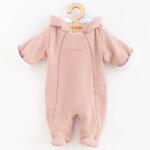 NEW BABY Salopetă pentru sugari cu glugă New Baby Frosty roz, mărime 62 (3-6l)