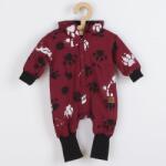 NEW BABY Salopetă de bumbac pentru bebeluşi cu glugă şi urechi New Baby în roz închis, mărime 86 (12-18lr)