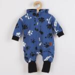 NEW BABY Salopetă din bumbac pentru bebeluşi cu glugă şi urechi New Baby labă albastră, mărime 80 (9-12l)