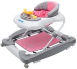 Baby Mix Carucior pentru copii cu balansoar şi roţi de silicon Baby Mix roz