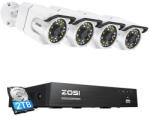  IP Camera ZOSI C105 4 pcs WiFi 8MP + NVR 8ch + 2TB HDD (C105*4+NVR 2TB HDD)