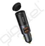 Baseus szivargyújtó adapter (elosztó, szivargyújtó+2 USB aljzat, 120W, PD gyorstöltő 3.0) SZÜRKE
