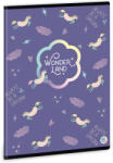 Ars Una Wonderland Unicorn A5 40 lapos extra kapcsos négyzethálós füzet (93149426)