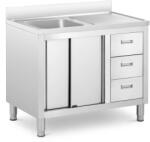 Royal Catering Chiuvetă bucătărie - 1 bazin - Royal Catering - Oţel inoxidabil - 400 x 400 x 300 mm RC-IKS10 (RC-IKS10)