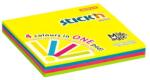 STICK N Blocul autocolant, 76x76 mm, 100 de foi, STICK N "Magic Pad", culori neon 21571 (21571)