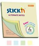 STICK N StickN 76x76mm 100 de coli cu 4 culori, bloc autocolant pastel 21821 (21821)