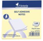 VICTORIA Blocul autocolant, 75x75 mm, 100 de foi, VICTORIA OFFICE, galben 01-565401-LV757575-2013 (01-565401-LV7575-2013)