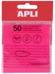 APLI Bloc de notițe autocolant, transparent, rezistent la apă, 75x75 mm, 50 de foi, APLI, roz 19570 (19570)