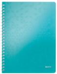 Leitz Caiet cu spirală, A4, cu carouri, 80 de pagini, LEITZ "Wow", albastru gheață 46380051 (46380051)