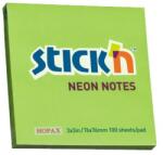 STICK N Bloc de notițe autocolante STICKN 76x76mm verde neon 100 foi 21167 (21167)
