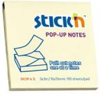 STICK N Blocnotes autocolant, "Z", 76x76 mm, 100 de foi, STICK N, galben 21395 (21395)