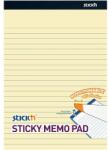 STICK N StickN 254x178mm 50 foi/blocul cu linie galben pastel carnețel autocolant 21851 (21851)