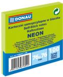 DONAU Bloc de notițe DONAU 76x76 mm 100 de coli verde neon U7586011-06 (U7586011-06)